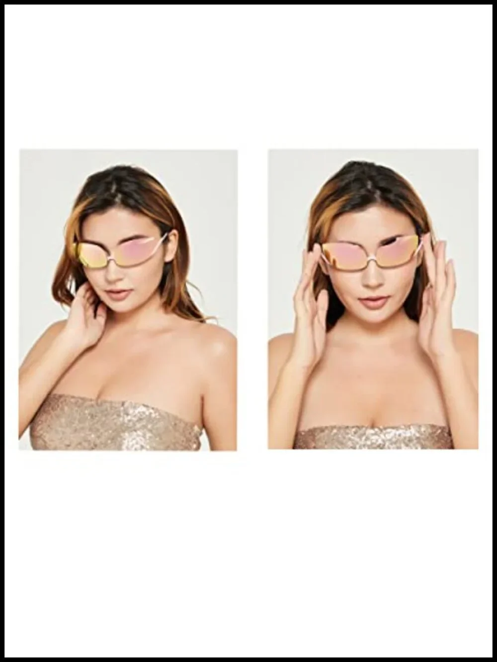 Y2K Wrap Around Sunglasses UV400 Protection Vintage Shades